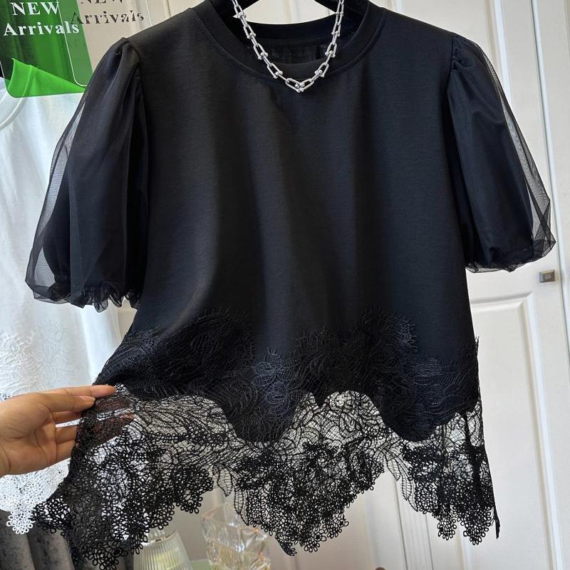 上衣夏季百搭别致显瘦泡泡袖上衣