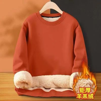 羊羔绒卫衣男士秋冬季圆