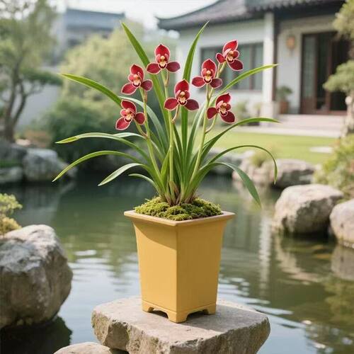 兰花大全建兰新品盆栽内外金边矮
