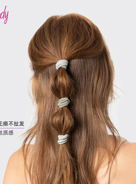 Goody歌妮高弹力橡皮筋冰丝皮筋女扎头发马尾不伤发耐用黑色发绳