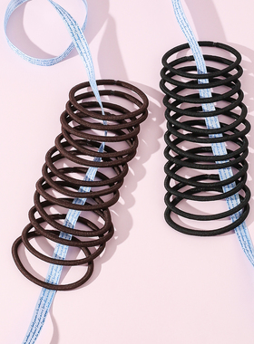 Goody歌妮发圈女黑色高弹力简约扎头发绳不勒发耐用橡皮筋皮套