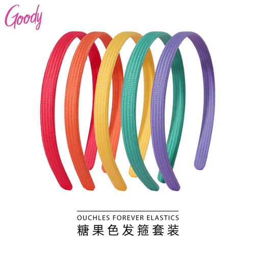 歌妮布艺编织甜美糖果色发箍套装