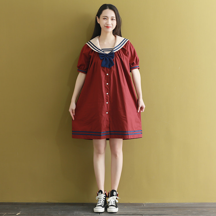 日系软妹连衣裙夏季学生关西襟jk制服女学院风海军领水手服班服裙