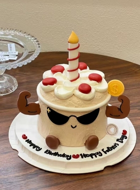 可爱健身版本jelly手臂cat玩偶生日蛋糕装饰摆件软陶蜡烛小脚插件