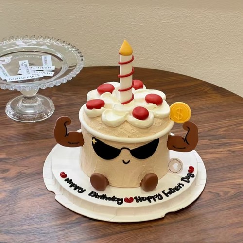 可爱健身版本jelly手臂cat玩偶生日蛋糕装饰摆件软陶蜡烛小脚插件