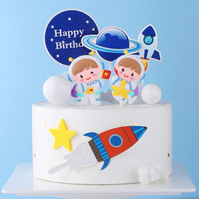 宇航员蛋糕装饰插件卡通太空人航天飞机儿童创意甜品台装扮摆件,节庆用品/礼品,节日装扮用品,淘宝优惠券,粉丝福利购,淘宝优惠卷