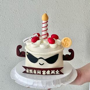 可爱健身版 饰软胶蜡烛小脚肌肉猛男 本jelly手臂cat玩偶生日蛋糕装