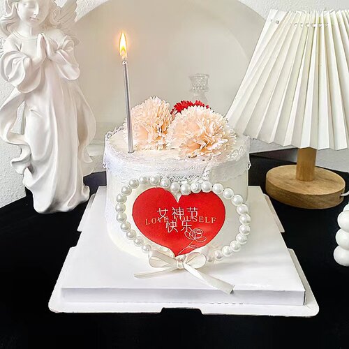 女神节花朵蛋糕装饰插件祝福千层康乃馨女王生日蛋糕装扮摆件插牌