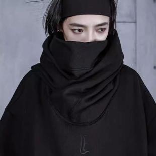 秋冬季爆款i人社恐卫衣连帽高领男女加绒加厚潮牌美式野王澜帽衫