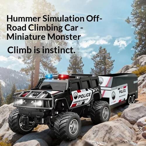 1:64 HG New  Alloy Mini RC Car Off-Road Drift Hummer Police
