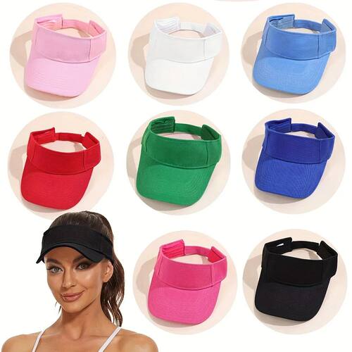 2pcs/1pc Sports Visor Hats Women Men Adjustable Empty Sun To