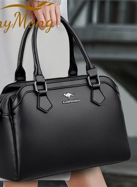 Multi-pocket Handbag Purses Genuine Cowhide Leather Shoulder