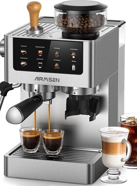 20 Bar Espresso Machine with Burr Grinder & Milk Frother, St