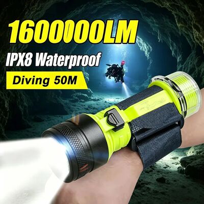 1600000Lm  Strong Light Underwater Lantern Diving  50m Scuba