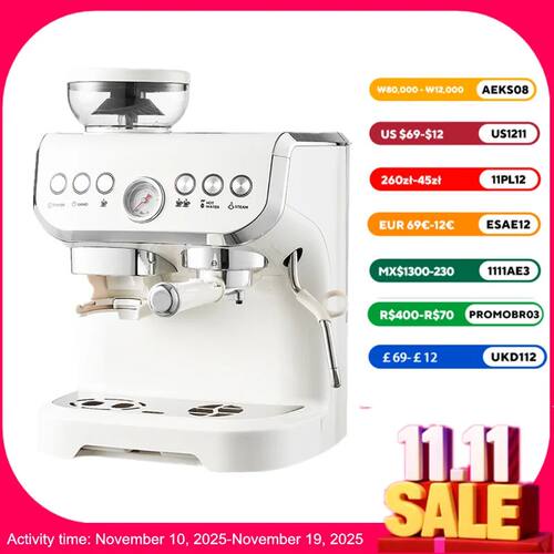 Electric Coffee Grinder&Maker Machine-20Bar Pressure, Built-