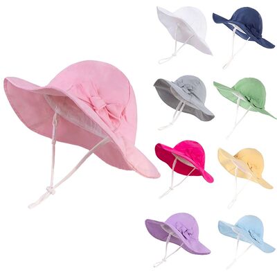 Bowknot Beach Sun Protection Hats Adjustable Bucket Hats for