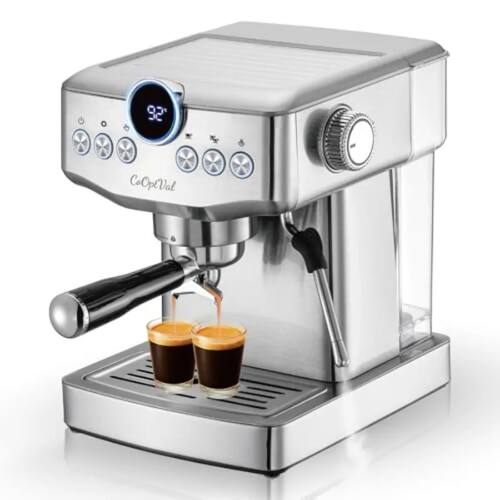 20-Bar Espresso Machine for Home Office Stainless Steel Blac