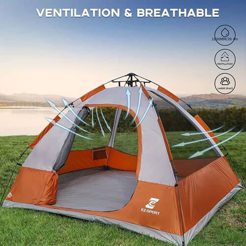 Pop Up Camping Tent - 4 Person Instant Easy Set Up Tent with