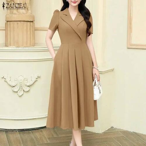 Elegant Women OL Work Dresses ZANZEA Summer Dress 2026 Styli