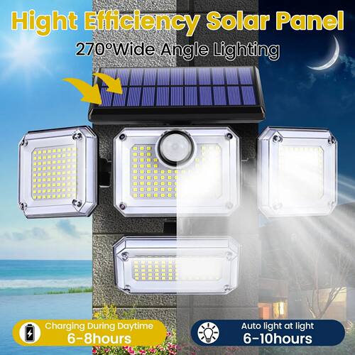 Waterproof Solar Powered Outdoor Light Motion Sensor 2000LM