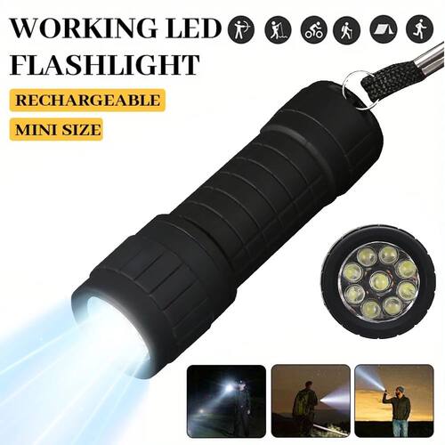 Mini Portable Flashlight Nine XPE Lamp Beads Strong Lighting