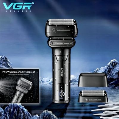 VGR Face Shaver Professional 0MM Foil Shaver 9000 RPM Shavin