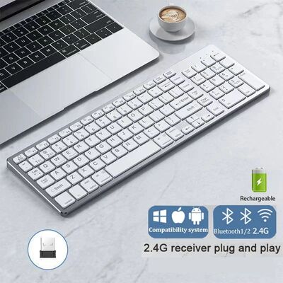 Ultra Slim Wireless Bluetooth Keyboard and Mouse Set Compati