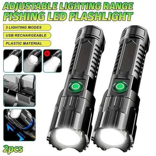 High-power Led Flashlight USB Rechargeable Torch Zoomable Li