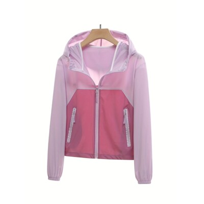 Ladies Summer Lightweight Hooded Sun Protection Jacket with
