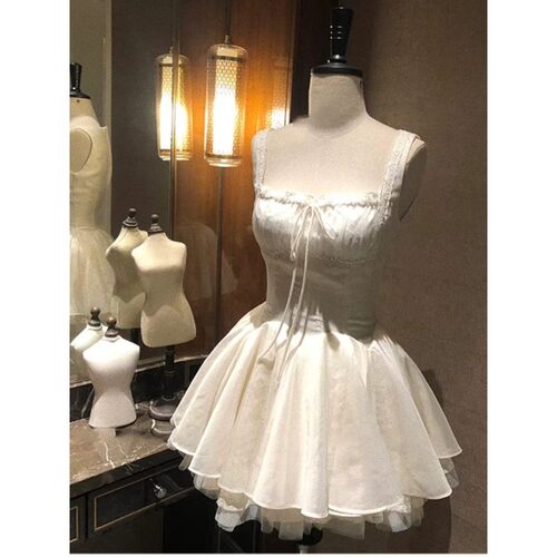French Vintage Elegant Princess Mini Dress Women Y2k Lace Se