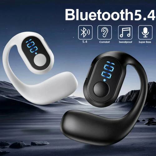 Wireless Bluetooth 5.4 Headphone Digital Display Single Earb