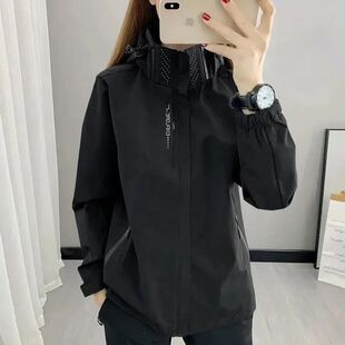 Autumn Spring Women Outdoor Jacket Windbreaker Waterproof Ho