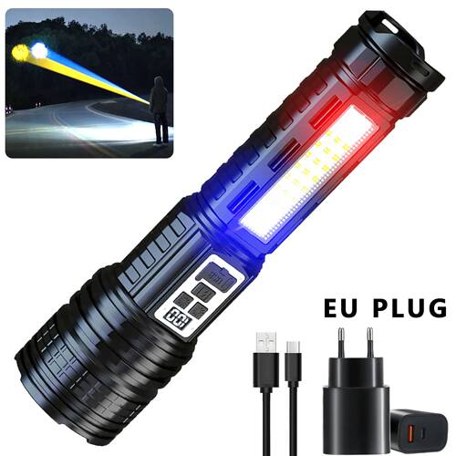 High Power Flashlight Super Big Flashlight Rechargeable Most