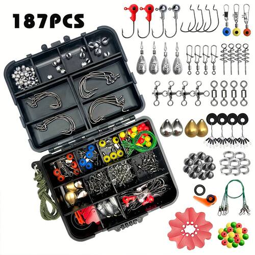 187pcs Ultimate Fishing Kit Set - Complete Tackle Box with P