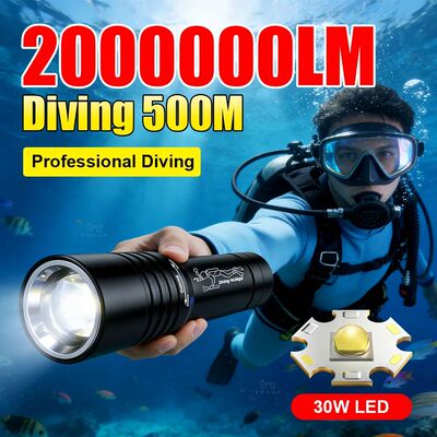 2000000LM Powerful LED Diving Light Underwater Diving Torch