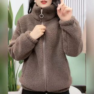 Women's Autumn Winter Jacket Fleece Lined Thickened Cotton C