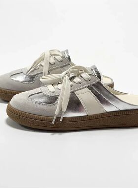 Women Mules Shoes Sports Round Toe Flat Female Footwear Casu