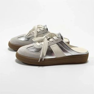 Women Mules Shoes Sports Round Toe Flat Female Footwear Casu