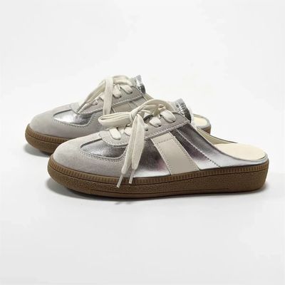 Women Mules Shoes Sports Round Toe Flat Female Footwear Casu