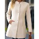 Stand Collar Wool Women Long Casual 2025 Coat Cross border