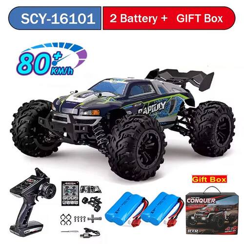 16101 6 50KM/H or 80KM/h 4WD RC Car With LED Light 2.4G Remo