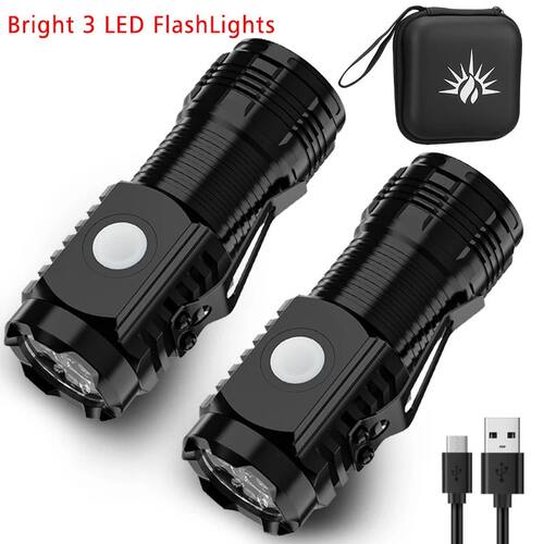 Mini 3LED Flashlight With Pen Clip,Night Walking, Portable B