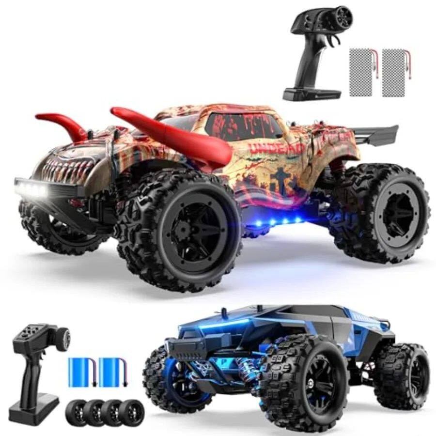 All Terrain Fast RC Cars for Adults: ABS Plastic, Black/Red,