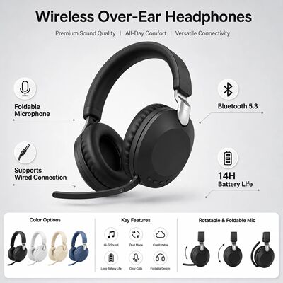 MS-B2 Headphones Bluetooth 5.3 Wireless Noise Cancelling Cal