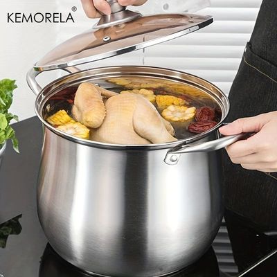 1Pc Stainless Steel Soup Pot Large Capacity Household Noodle