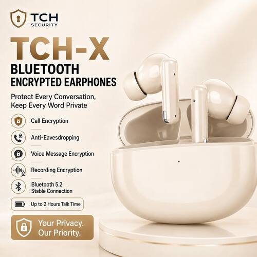 Bluetooth Encrypted Earphones Secure Voice Call Headset Anti