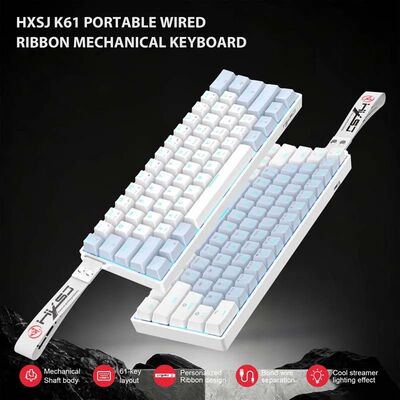 Mechanical Keyboard Compact Portable Keyboard 61 Keys Blue A