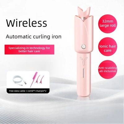 Automatic Hair Curler 32MM Wireless Charging Rotating Cerami