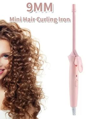 Mini Hair Curling Iron 9mm Curler Wand Professional Curly To