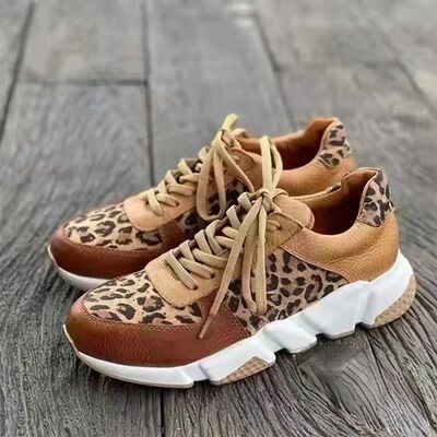 Women's Ankle Shoes 2025 Spring Fashion Casual Leopard Shoes